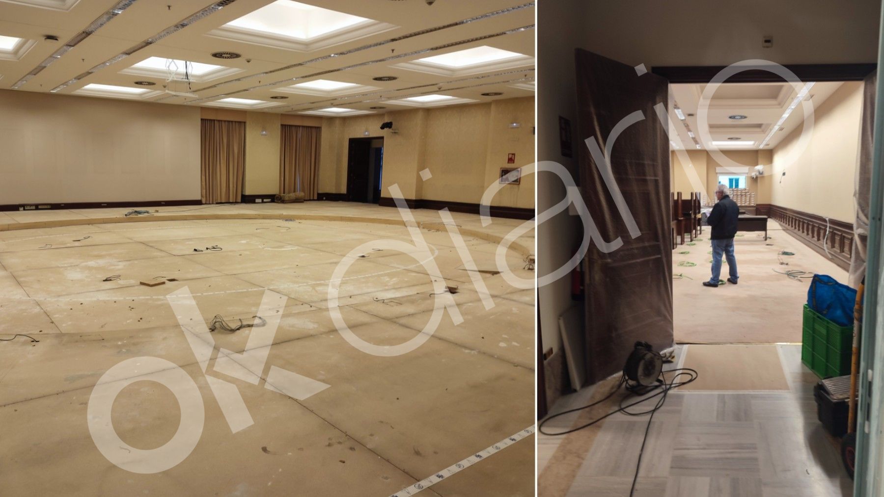 Obras en la sala Constitucional y la sala Sagasta.