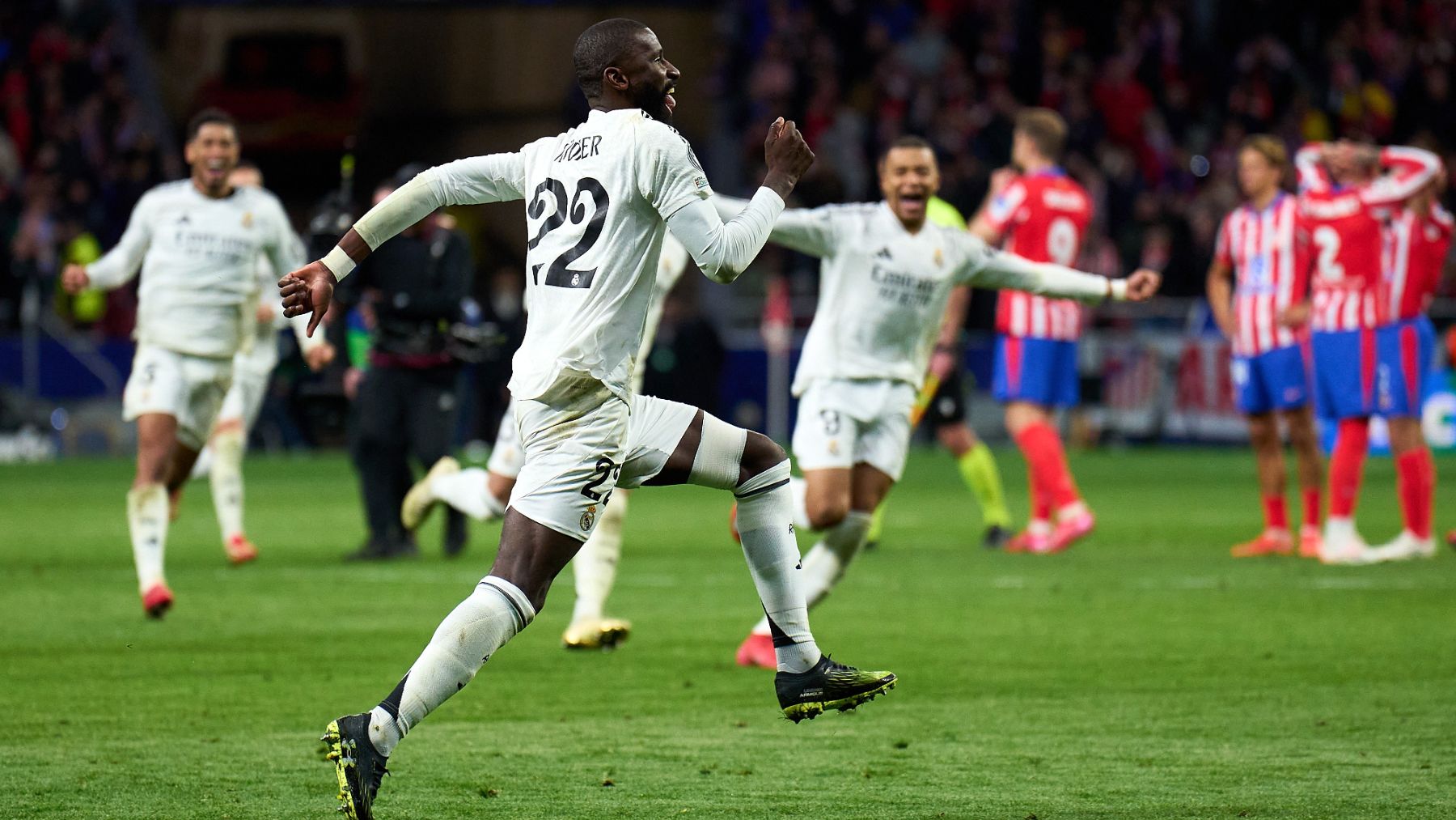 Rüdiger celebra la clasificación contra el Atlético. (Getty)