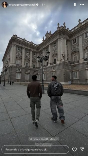 Oriana Marzoli comparte un vídeo con Facundo González y Luis Mateucci en Madrid. (Instagram)