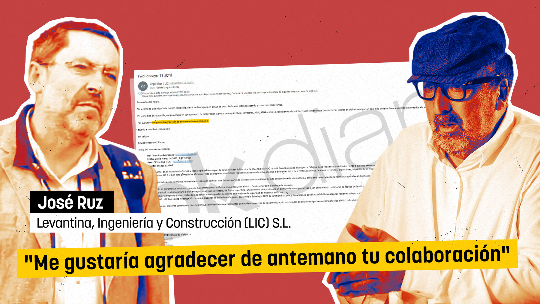 El constructor Ruz, Koldo y uno de los correos interceptados.