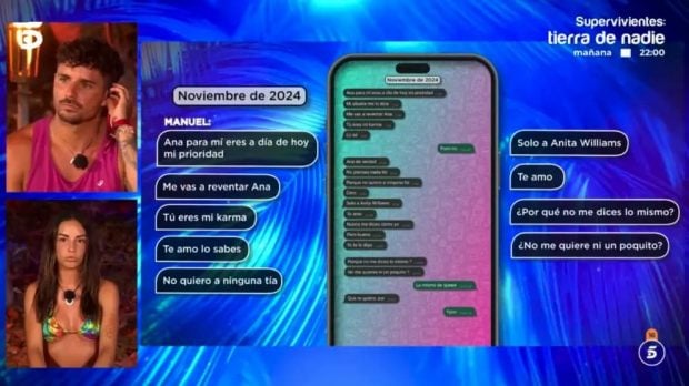 Los mensajes de Manuel y Anita. (Mediaset)