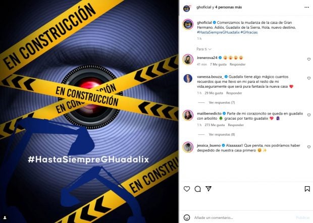 Post de Gran Hermano anunciando el final de su etapa en Guadalix de la Sierra. (Instagram)