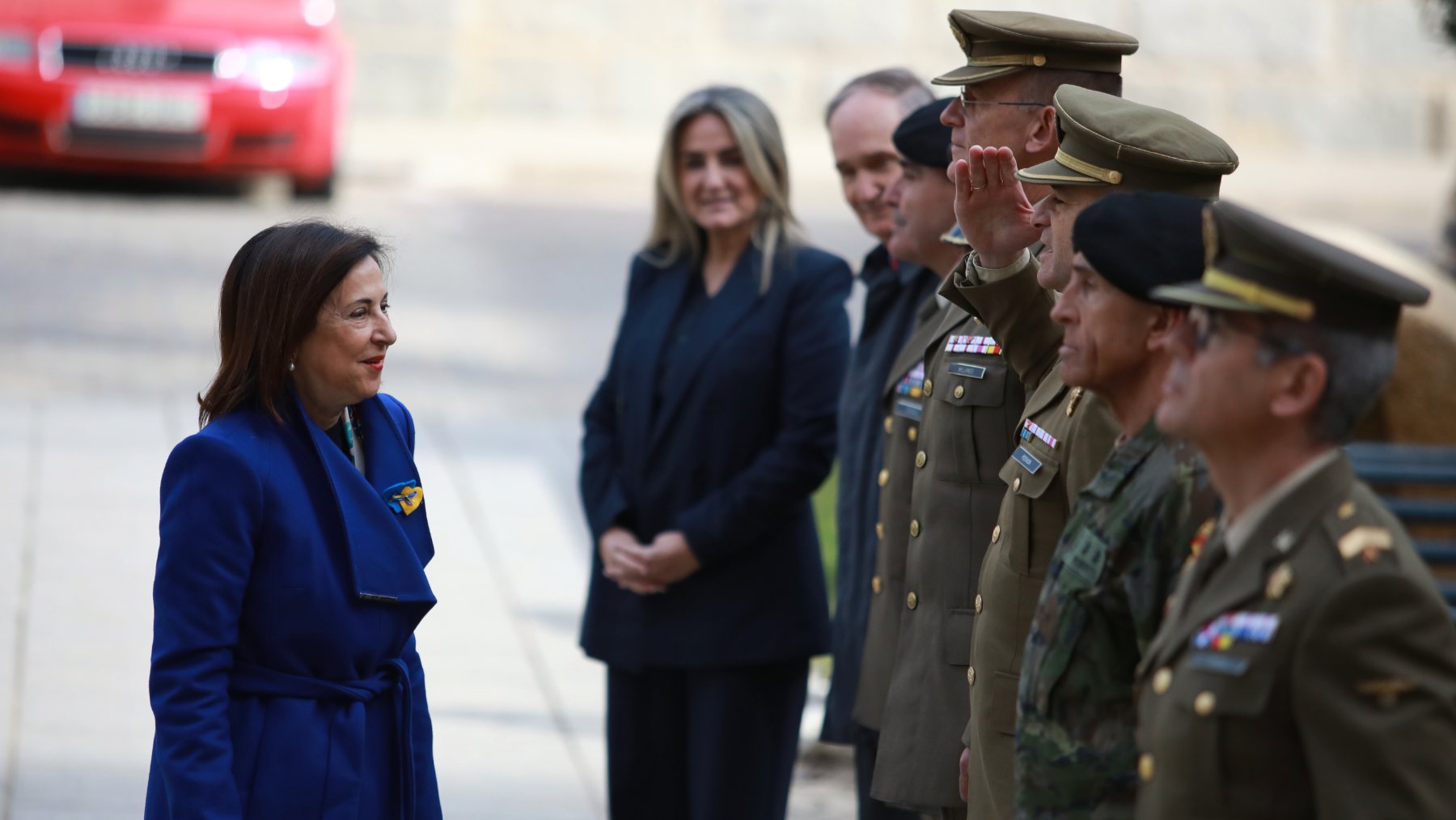 Margarita Robles, en el acto de homenaje a los civiles y militares caídos en Ucrania. (EP)