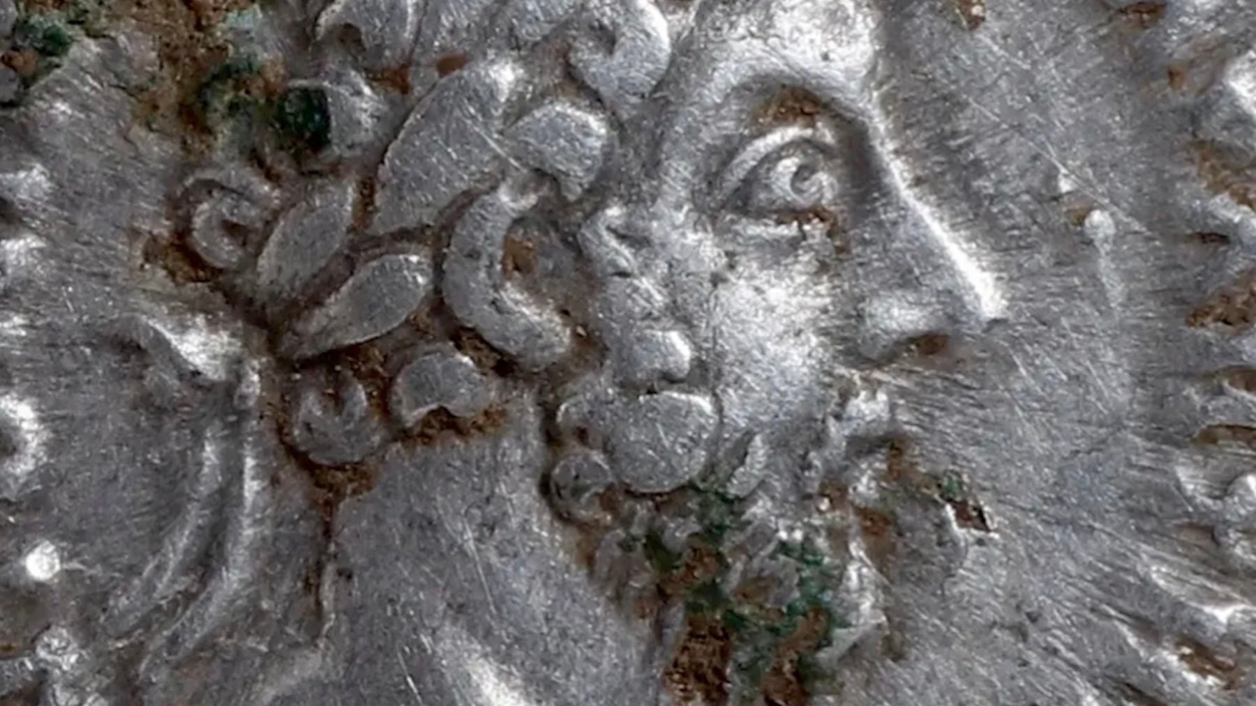 Moneda con el rostro de Marco Aurelio. Imagen: Andrew Williams/ Norfolk County Council.