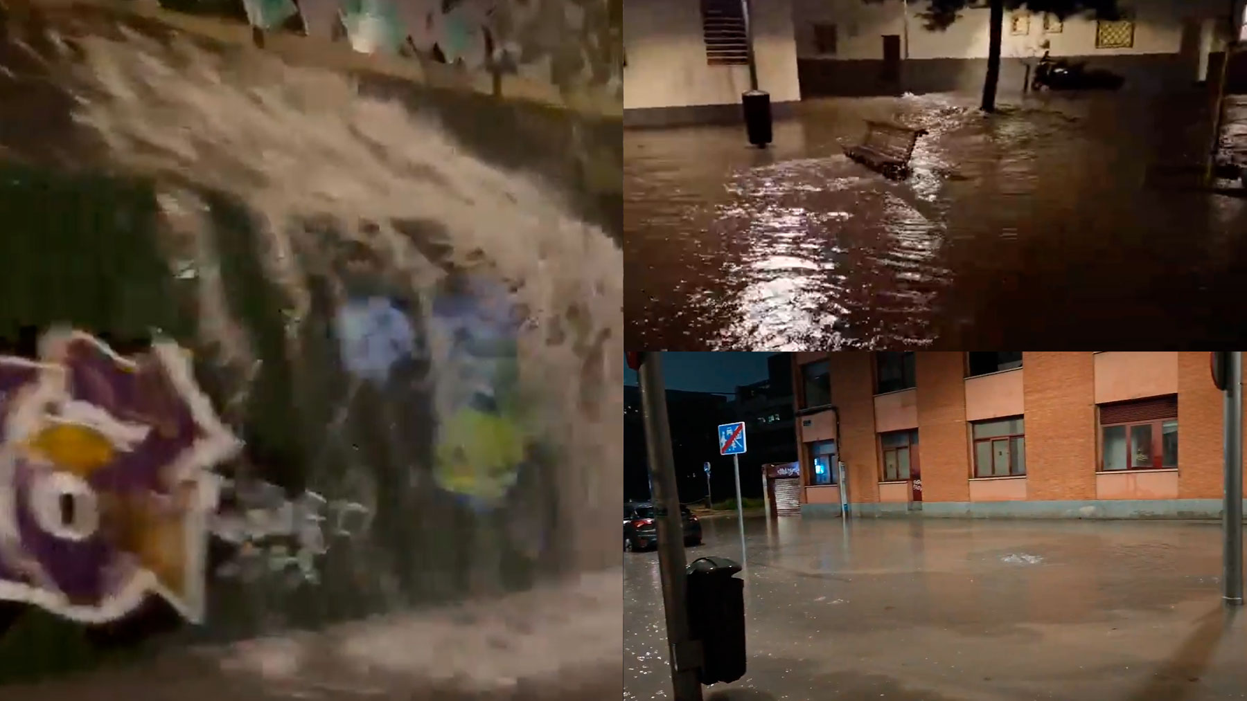 Imágenes de las inundaciones en los barrios cercanos al aeropuerto.