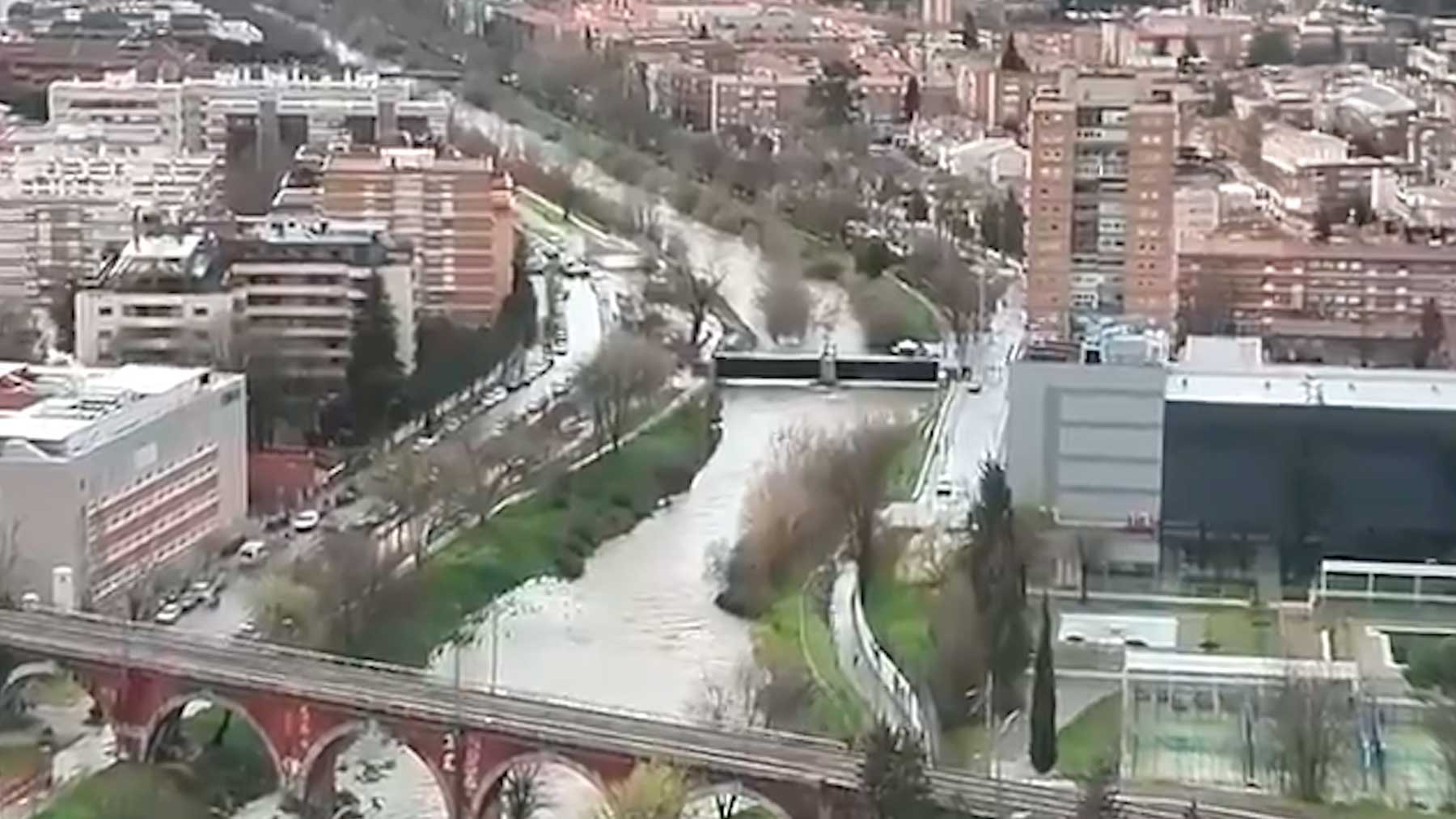 Imágenes del Manzanares a vista de dron.