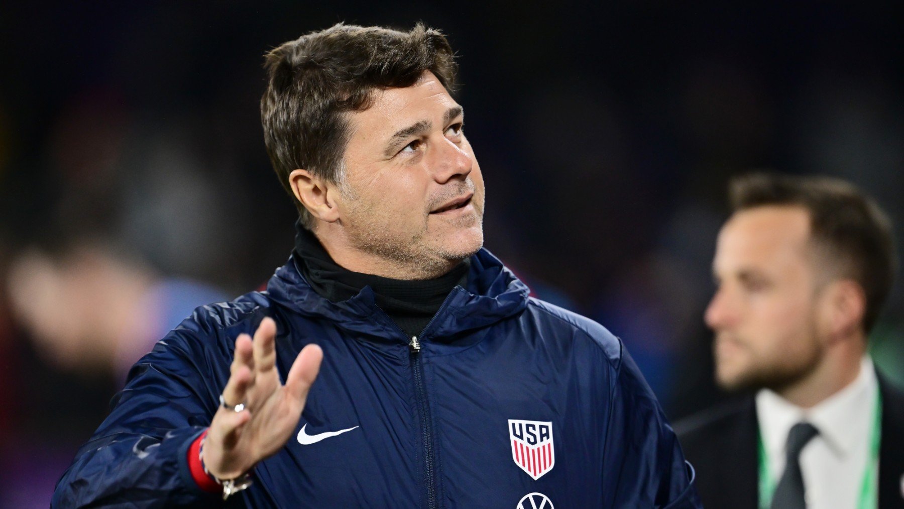 Pochettino, durante un partido con Estados Unidos. (Getty)