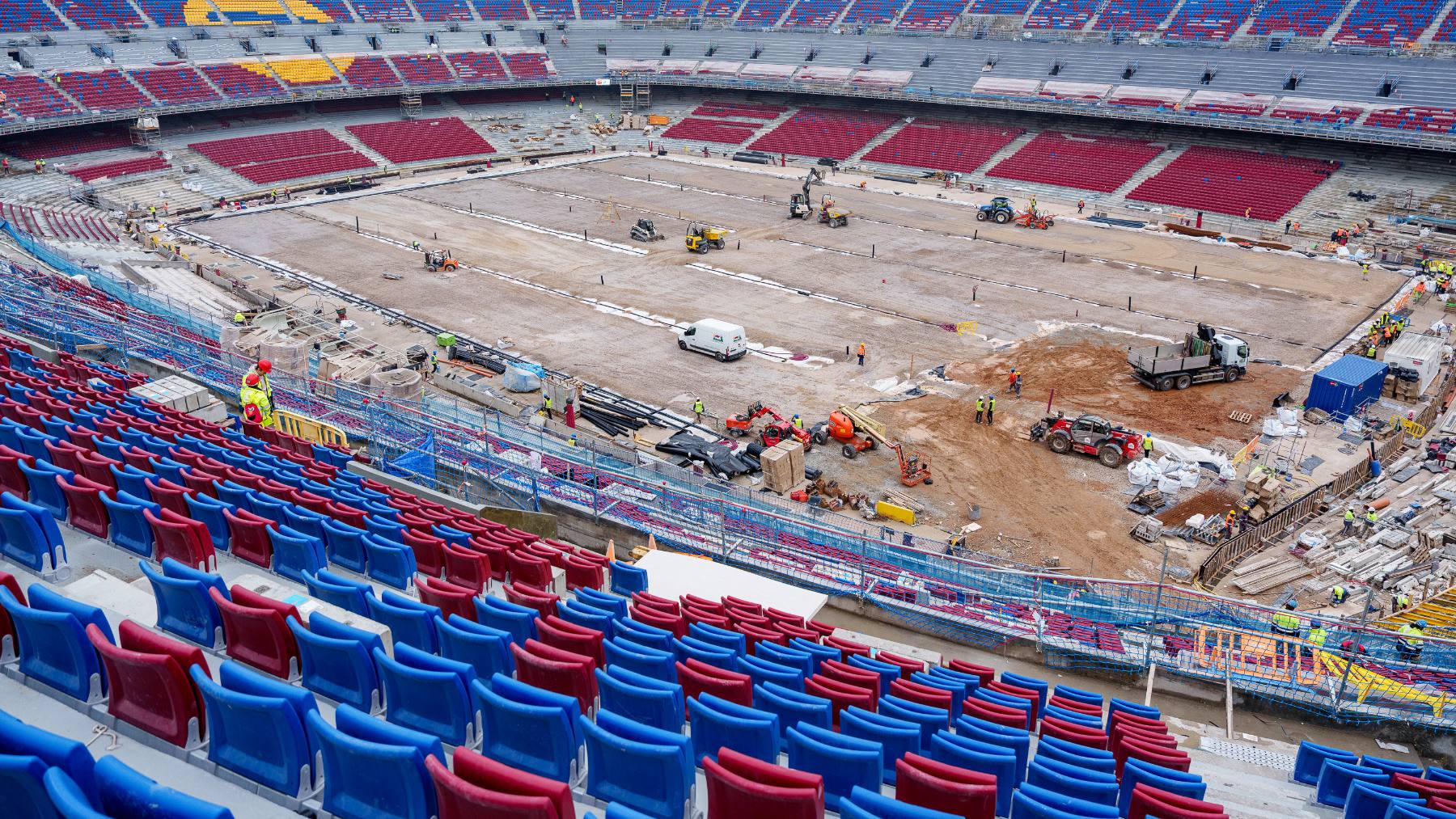 Estado actual de las obras del Camp Nou. (EP)