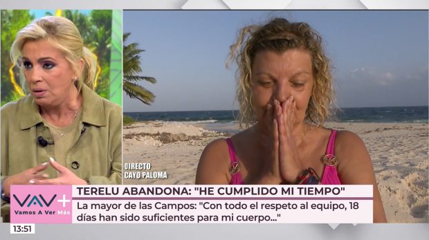 Carmen Borrego se pronuncia sobre el abandono de Terelu Campos en Supervivientes 2025. (Mediaset)