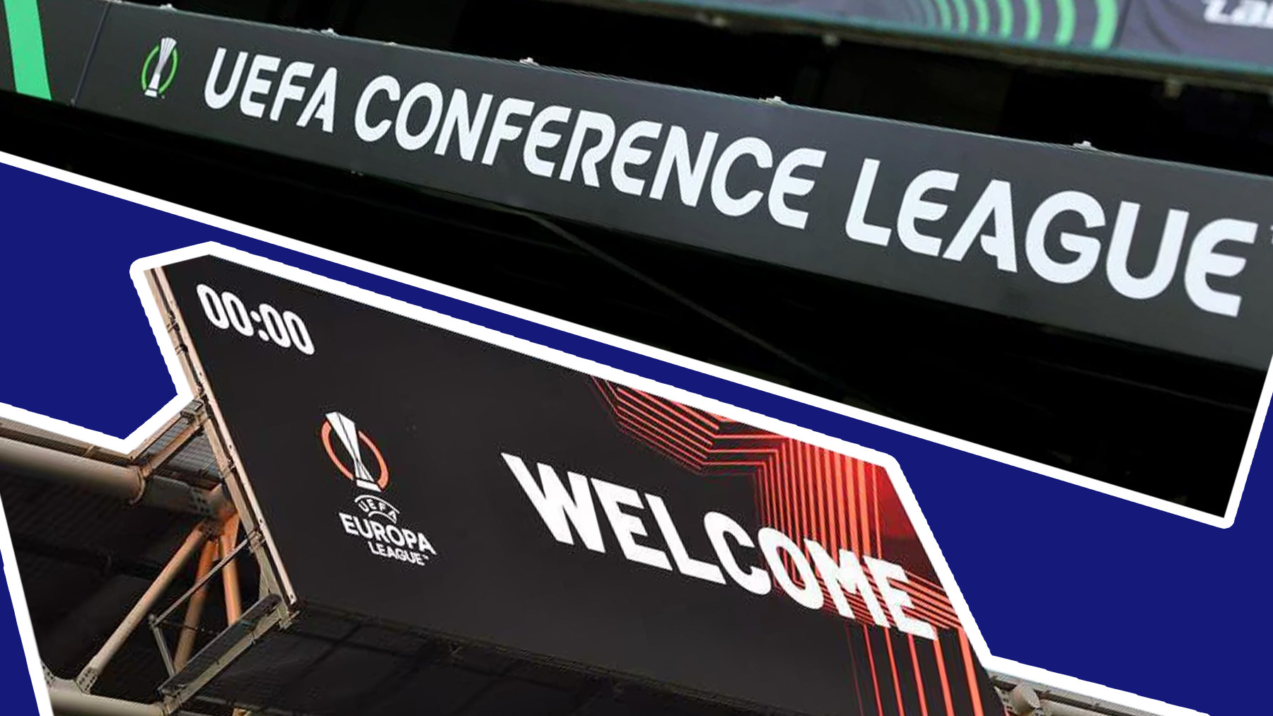 Montaje de los logos de la Conference y la Europa League