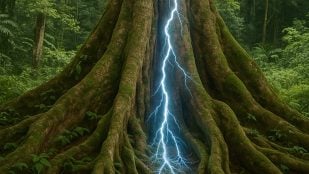 Árbol en Panamá, ejemplar de Dipteryx oleifera