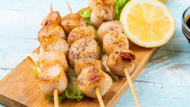 brochetas de vieiras