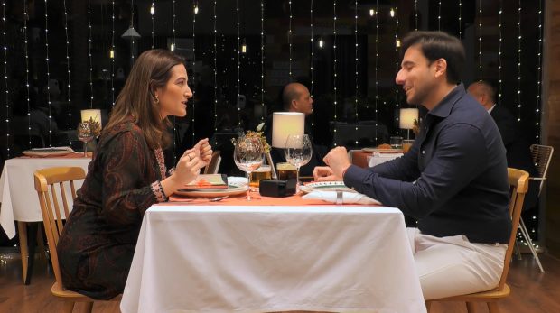 Sandra y Mariano en First Dates. (Mediaset)