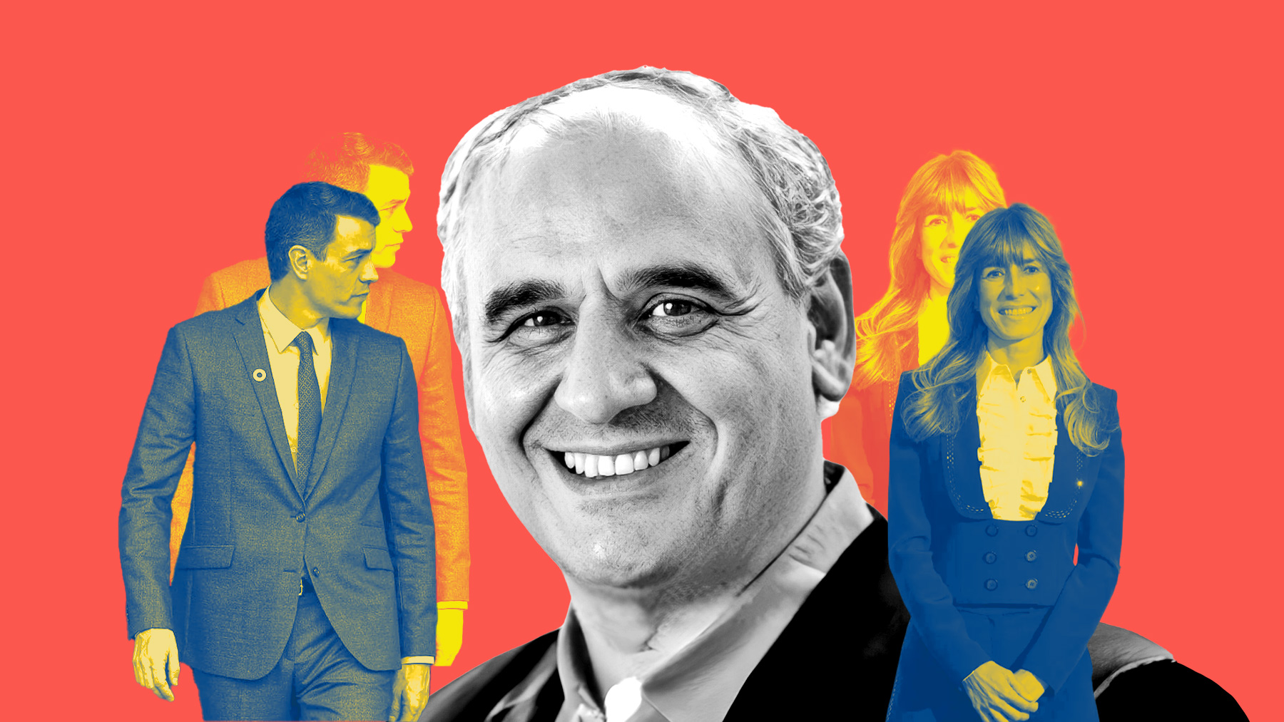 Pedro Sánchez, Juan Carlos Barrabés y Begoña Gómez.