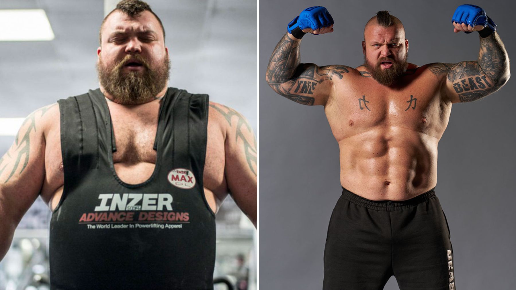 Eddie Hall y su cambio físico.