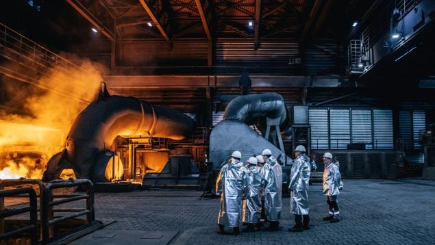 Una fábrica de acero en Duisburg, Alemania. La eurozona oscila por encima de la corrección. (Getty Images)