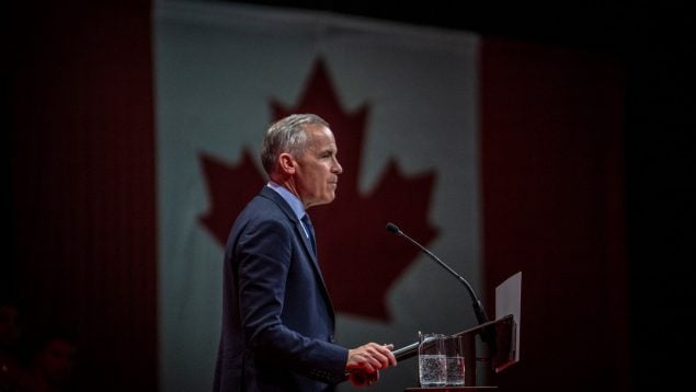 El primer ministro canadiense, Mark Carney, tras los resultados este lunes. Getty Images