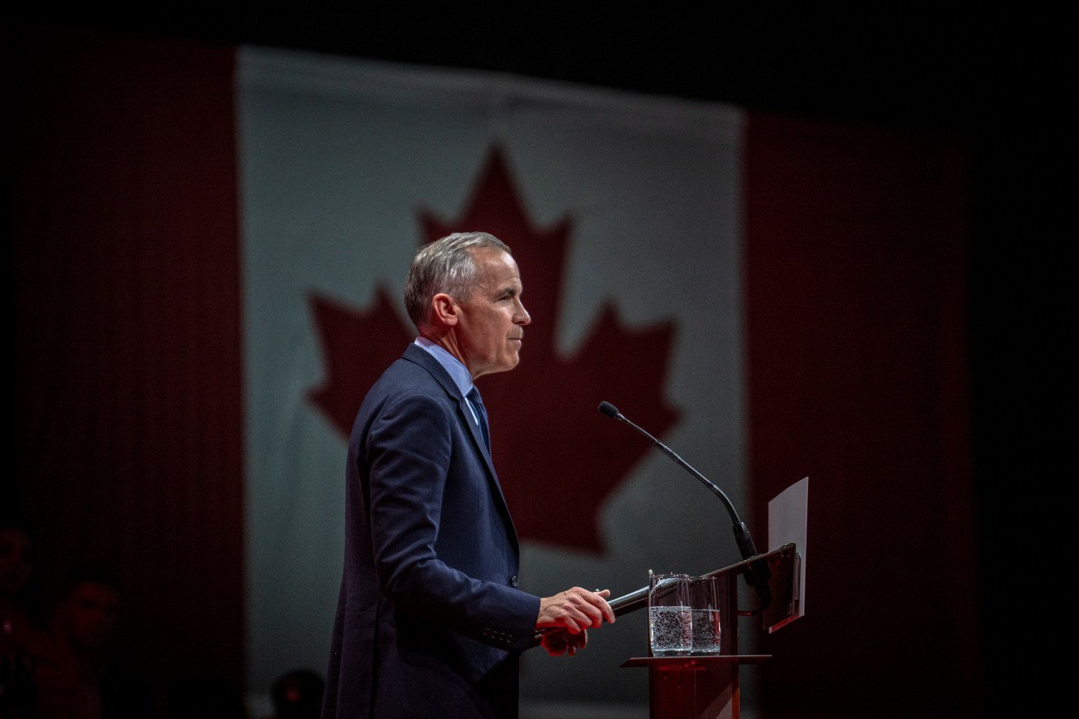 El primer ministro canadiense, Mark Carney, tras los resultados este lunes. Getty Images