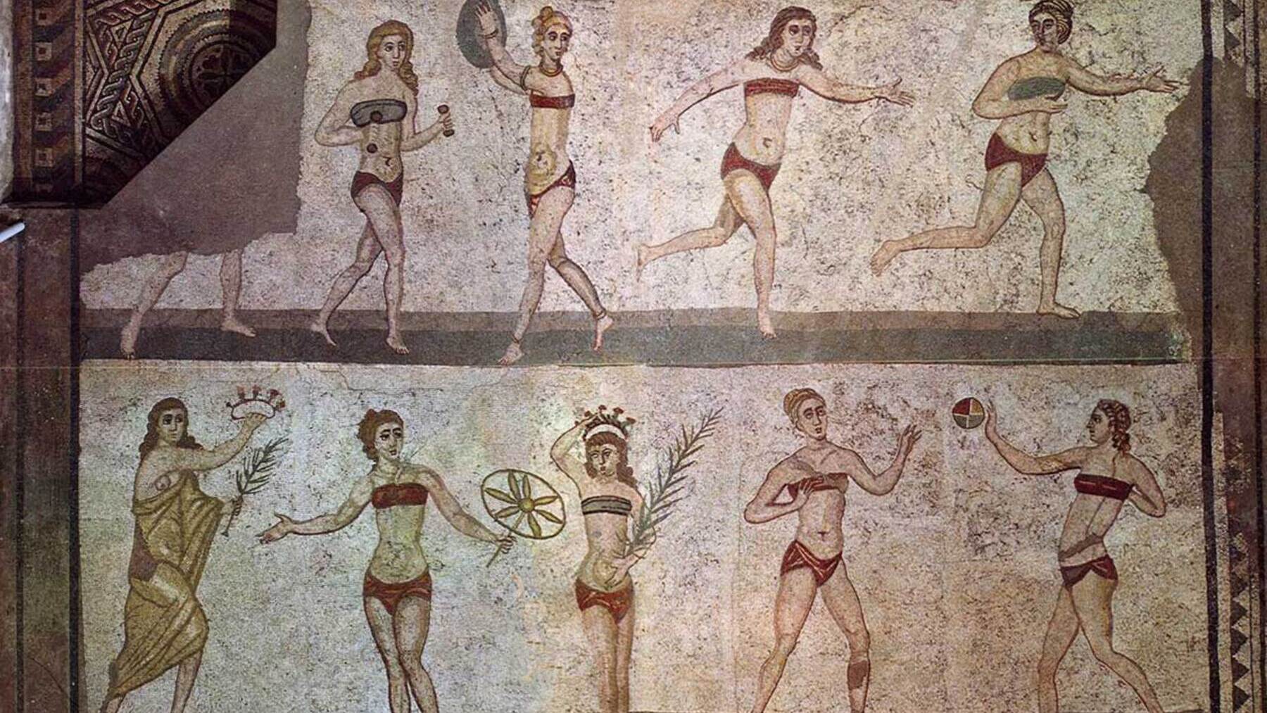 Mosaico con atletas. Foto: Museo Caldoval.