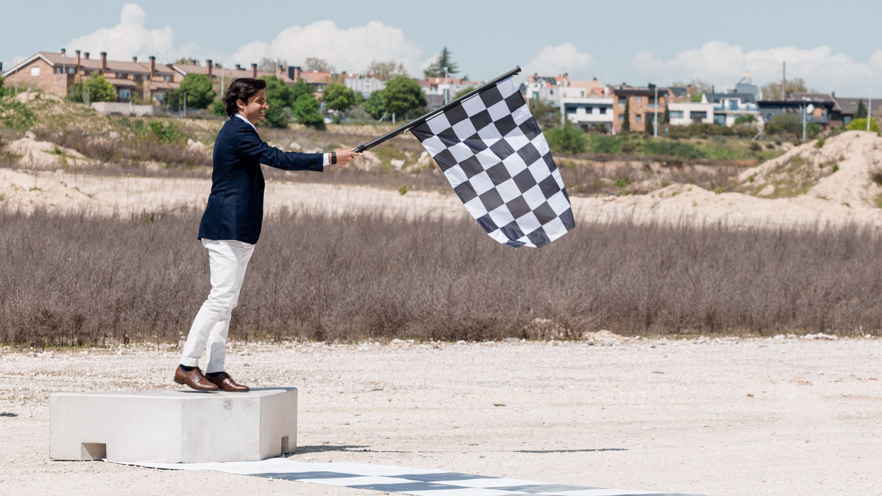 Carlos Sainz, durante la presentación del circuito de Fórmula 1 Madring. (Foto: EP)
