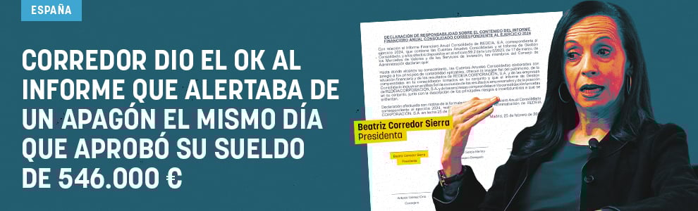 Corredor dio el OK al informe que alertaba de un apagón el mismo día que aprobó su sueldo de 546.000 €