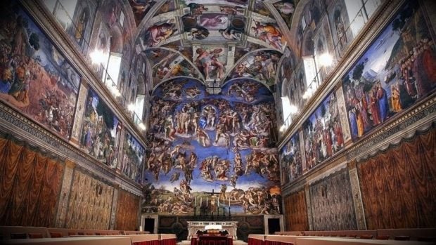 Capilla Sixtina, frescos, Miguel Ángel, Museos Vaticanos, bóveda, techo, La Creación, El Edén y la caída, Adán y Eva en el Jardín del Edén, El Diluvio Universal, El Juicio Final, cónclave, nuevo Papa, Francisco