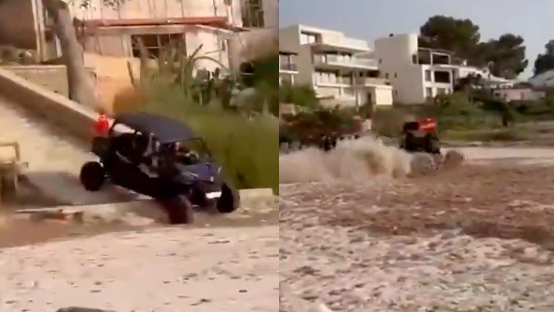 Indignación en Mallorca por la entrada de un buggy a una playa del Arenal