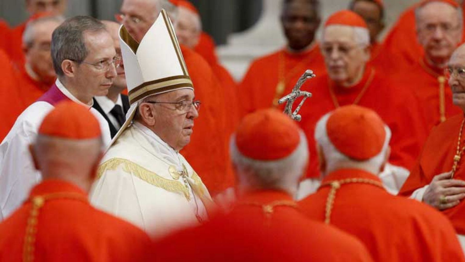 Francisco en su primera creación de cardenales,19, en 2024. (Vatican News)