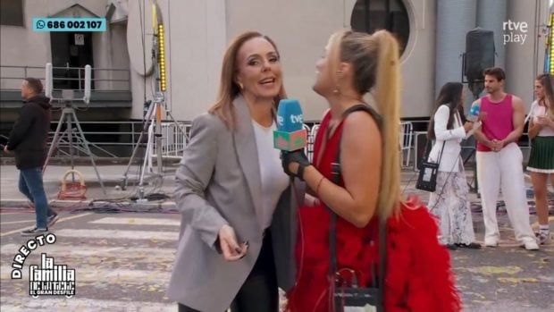 Rocío Carrasco y Marta Riesco en el estreno de 'La familia de la tele'.