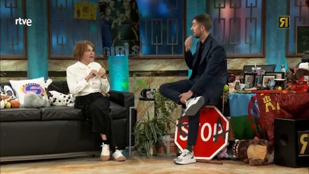 Antonia San Juan y David Broncano en La Revuelta. (RTVE)