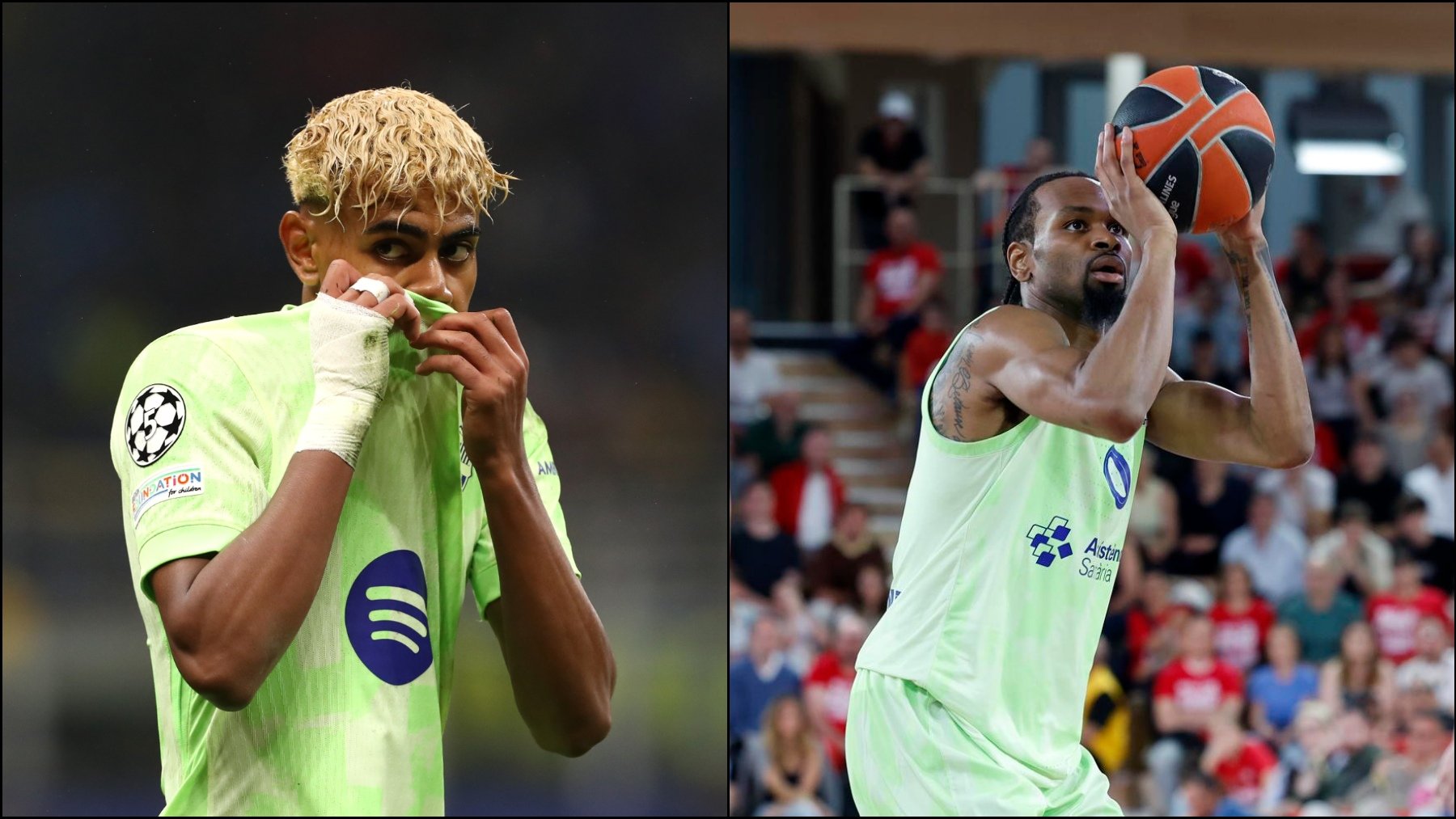 Lamine Yamal y Kevin Punter.