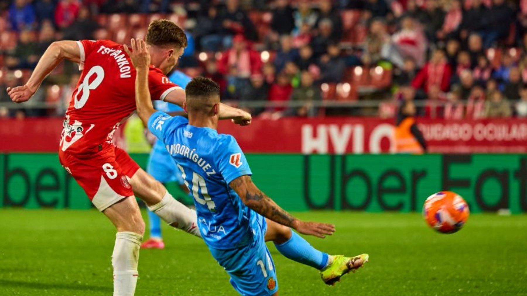 Dani Rodríguez, en el partido de ayer.