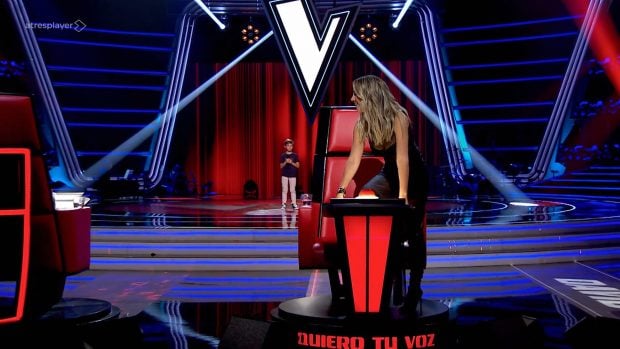 Edurne en el plató de La Voz Kids (Atresmedia).
