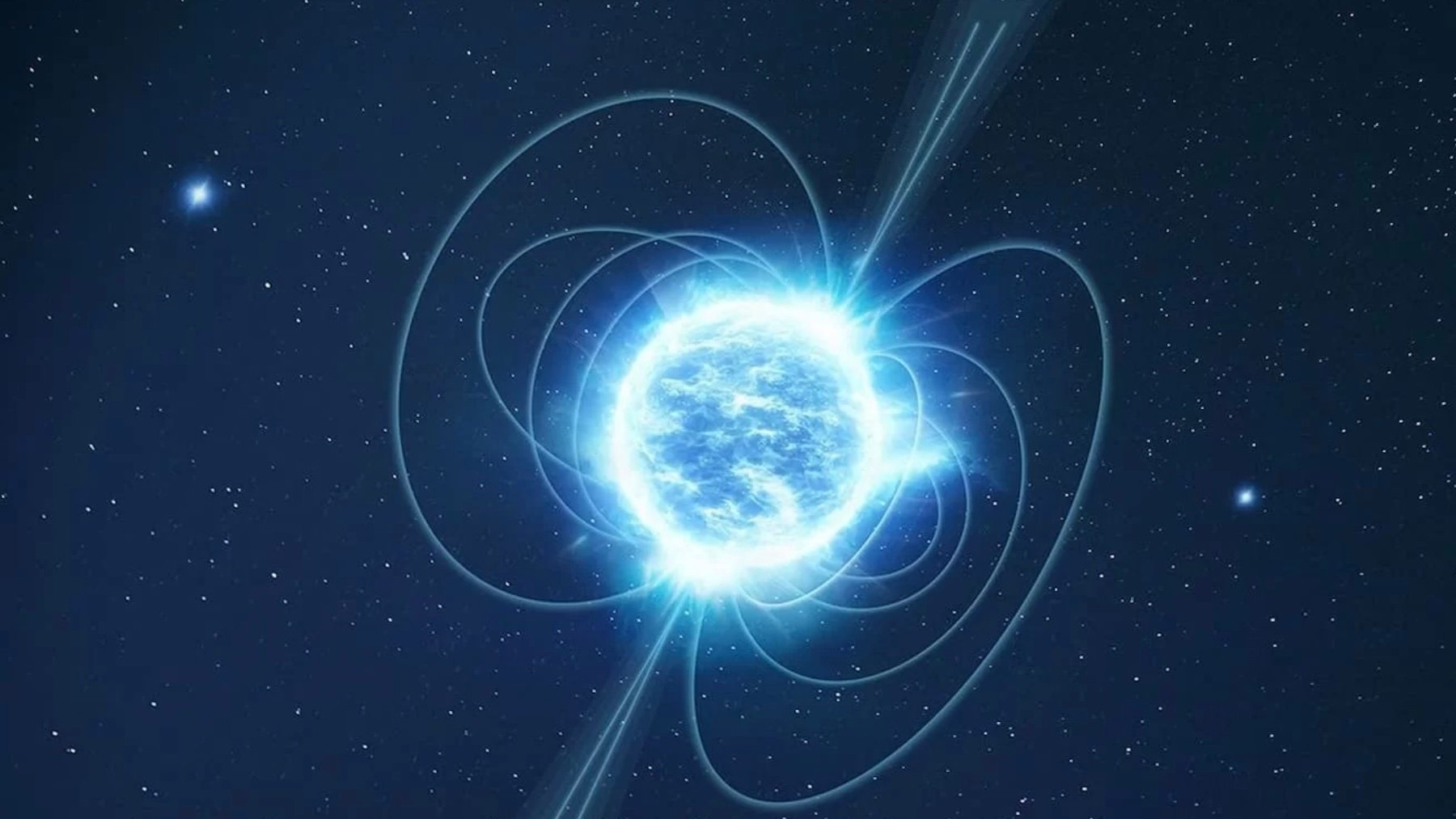 Impresión artística de un magnetar, un tipo especial de estrella de neutrones con un campo magnético increíblemente fuerte. Crédito: ESA.