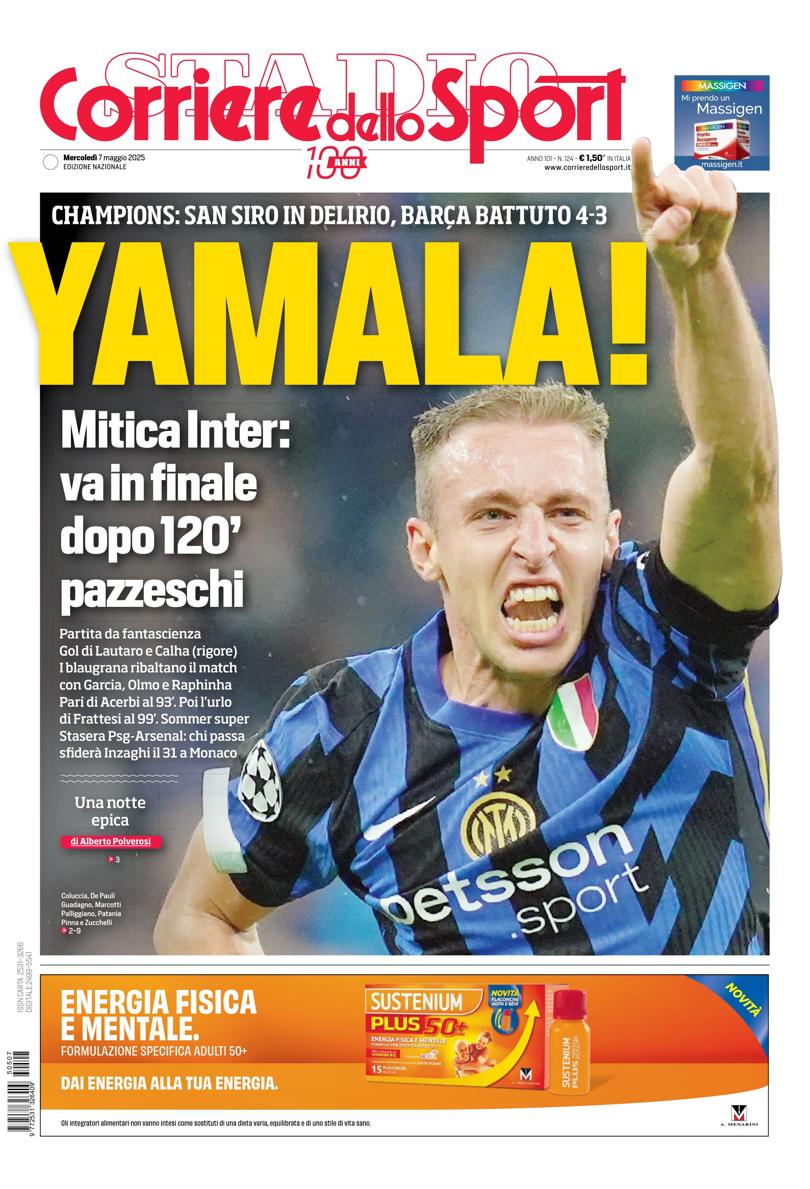 La prensa italiana celebra la remontada del Inter: «Noche épica»
