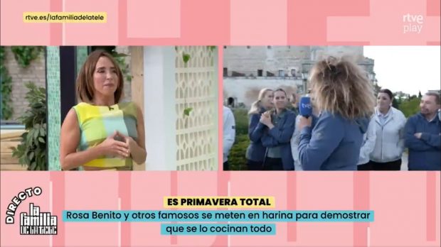 Rosa Benito se marcha de la conexión en directo con La familia de la tele. (RTVE)