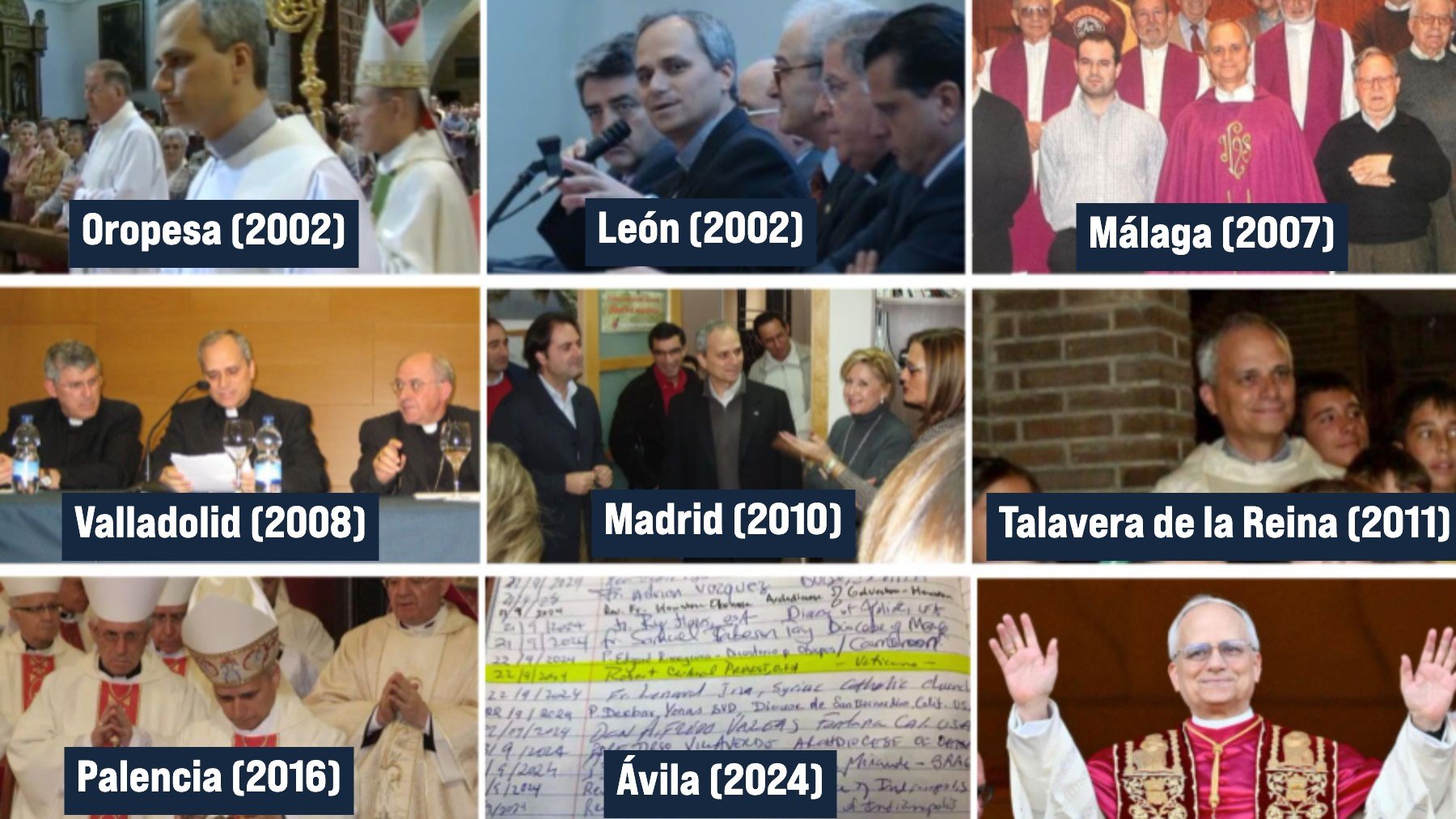 Prevost, el Papa con madre de origen español que pisó Valladolid en 2008, Madrid en 2010 y Ávila en 2024
