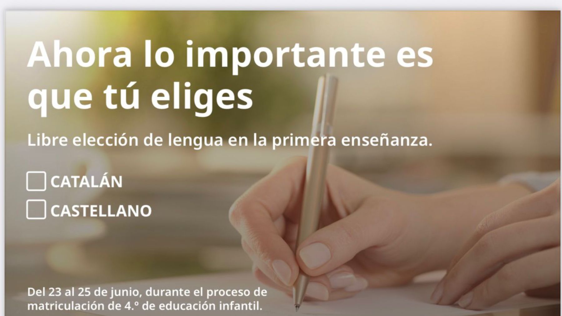 La campaña del Govern balear sobre la libre elección de lengua.