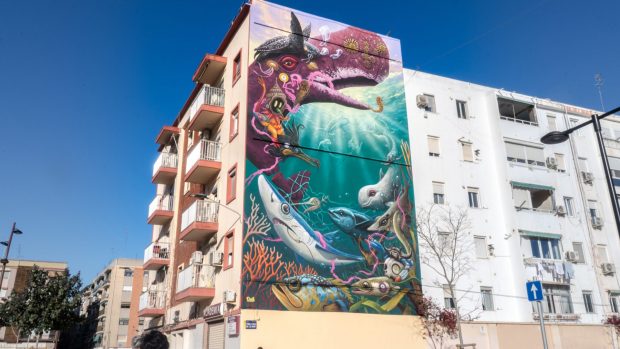 Obra mural de Dulk Oceanogràfic.