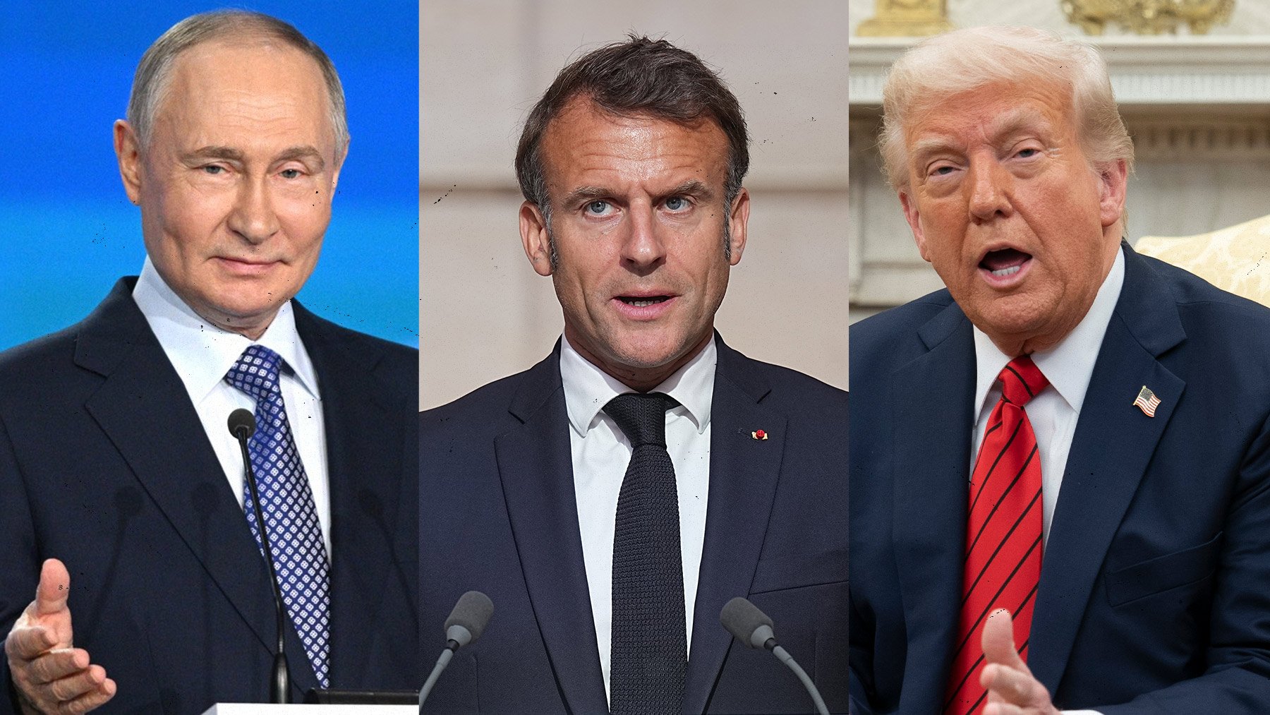 Putin, Macron y Trump.