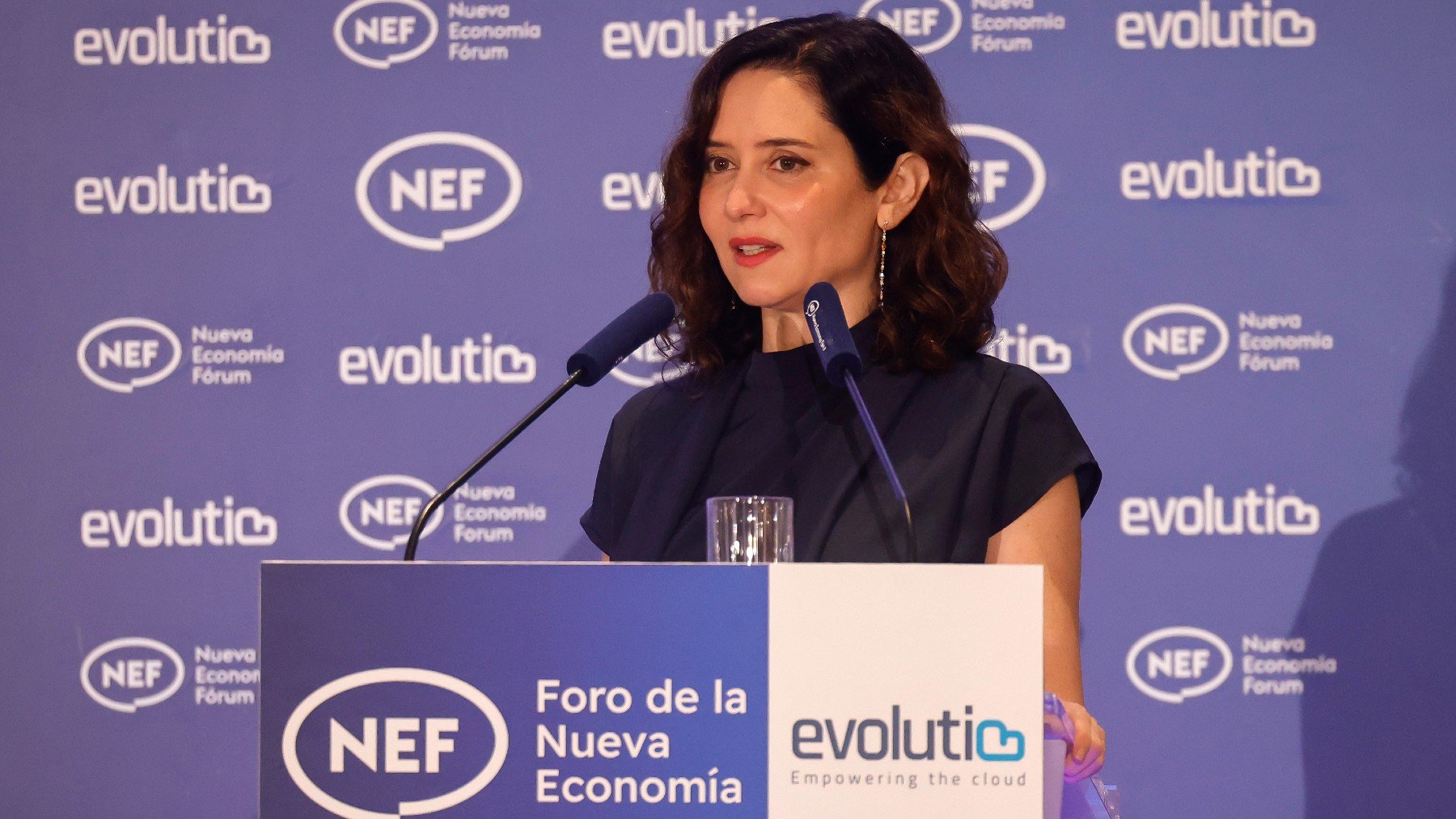 Isabel Díaz Ayuso, en su comparecencia en el desayuno de Fórum Europa.