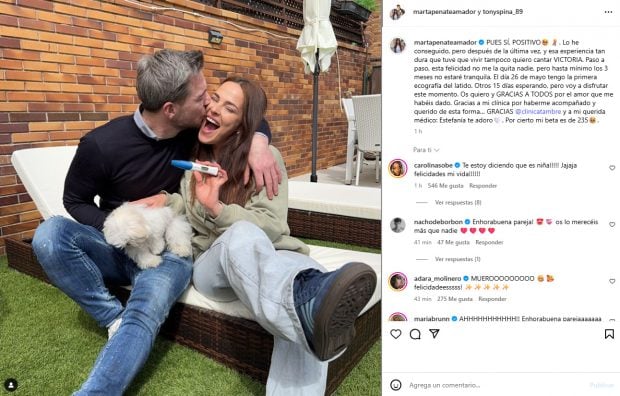 Marta Peñate y Tony Spinan confirman que esperan su primer hijo. (Instagram)