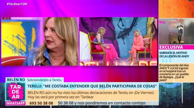 Belén Rodríguez responde a Terelu Campos en TardeAR. (Mediaset)