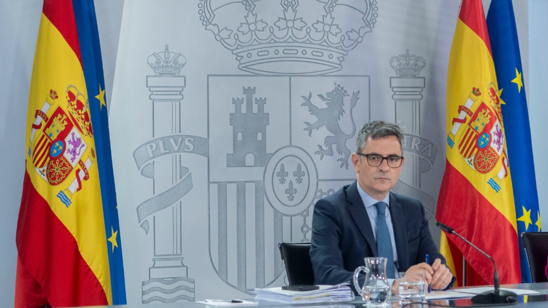 El ministro de Presidencia, Félix Bolaños, en la rueda de prensa posterior al Consejo de Ministros.