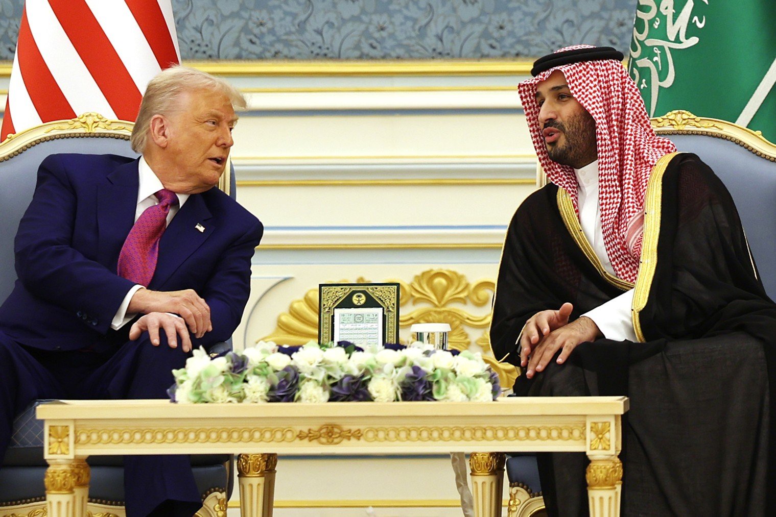 Donald Trump, junto al príncipe heredero saudí Mohammed bin Salmán. (Getty)