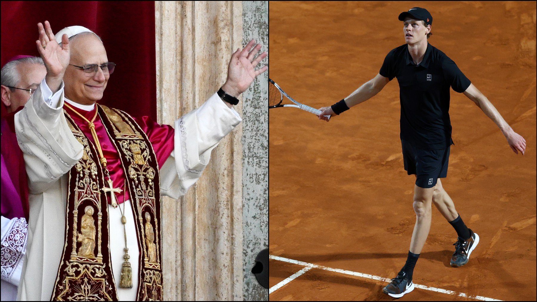 Montaje con imágenes del Papa León XIV y Sinner. (Getty)