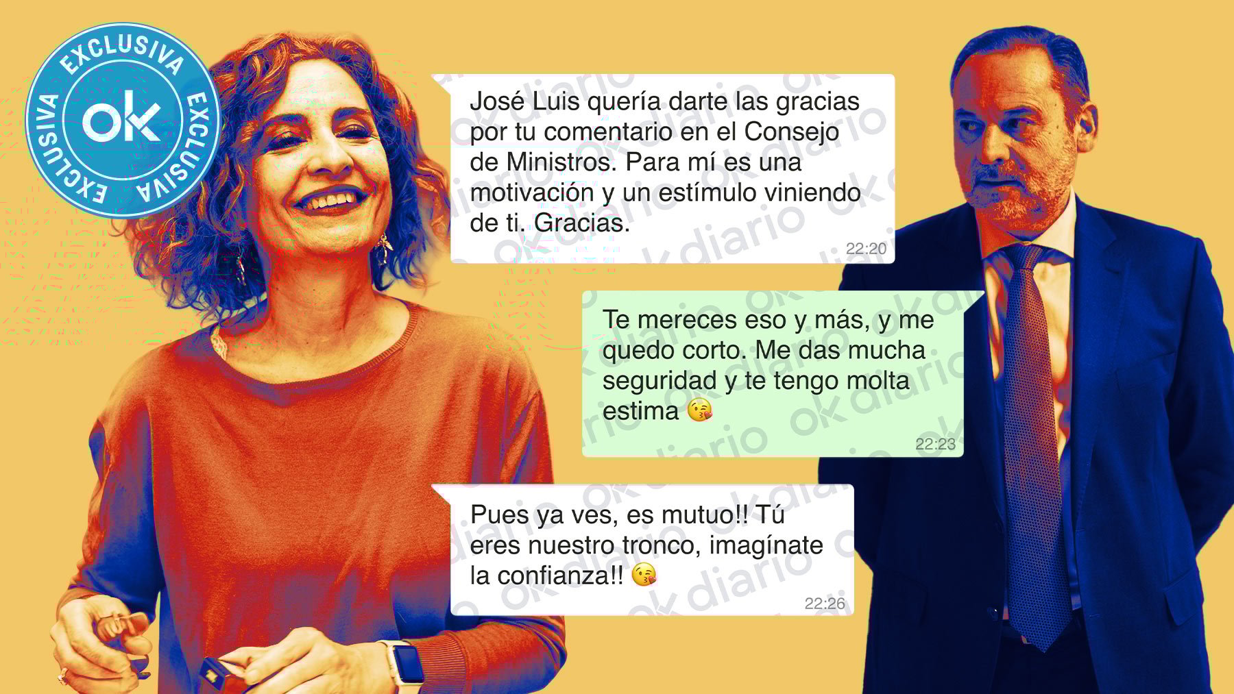 María Jesús Montero se deshizo en elogios a Ábalos por WhatsApp: «¡Eres nuestro tronco!»