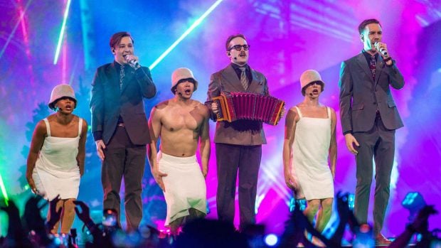 Kaj, representantes de Suecia, durante su actuación en Eurovisión 2025 (Foto: Gtres).