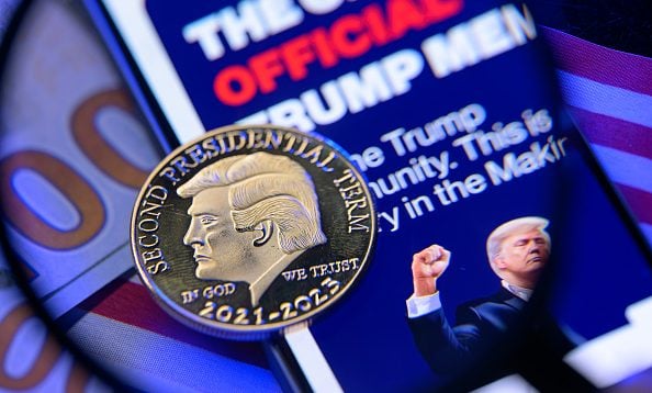 Una ilustración de la moneda $Trump. (Getty Images).