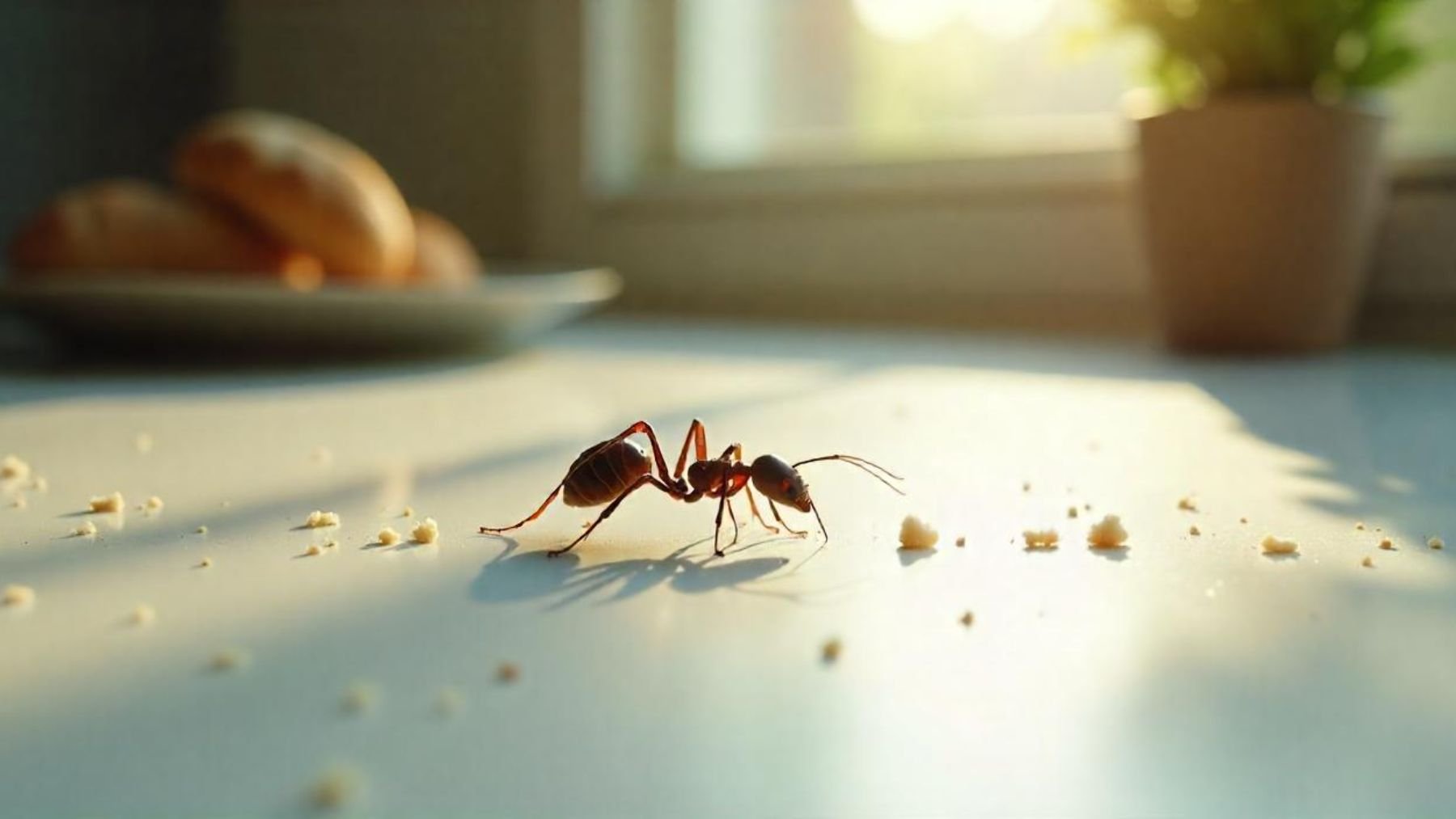 Una hormiga en la cocina de una casa. Foto: Freepik IA